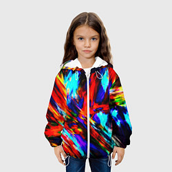 Куртка с капюшоном детская Акварель, цвет: 3D-белый — фото 2