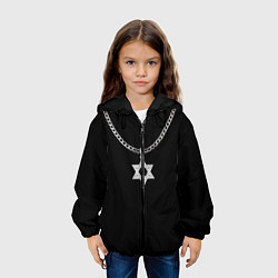 Куртка с капюшоном детская Звезда Давида, цвет: 3D-черный — фото 2