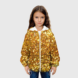 Куртка с капюшоном детская Золотое мерцание, цвет: 3D-белый — фото 2