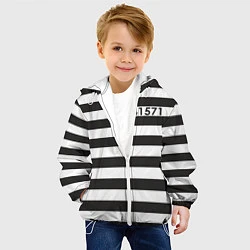 Куртка с капюшоном детская Заключенный, цвет: 3D-белый — фото 2