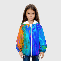 Куртка с капюшоном детская Разводы, цвет: 3D-белый — фото 2