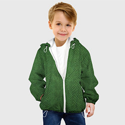 Куртка с капюшоном детская Змеиная зеленая кожа, цвет: 3D-белый — фото 2