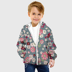 Куртка с капюшоном детская Цветочки, цвет: 3D-белый — фото 2