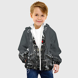 Куртка с капюшоном детская Скелет Терминатора, цвет: 3D-белый — фото 2