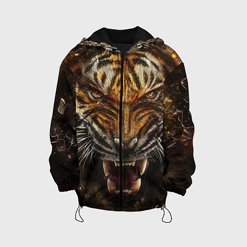 Детская куртка Злобный тигр / 3D-Черный – фото 1