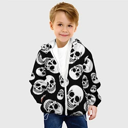 Куртка с капюшоном детская Черепа, цвет: 3D-белый — фото 2