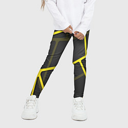 Леггинсы для девочки Желтая сетка, цвет: 3D-принт — фото 2