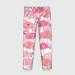 Леггинсы для девочки Рай фламинго, цвет: 3D-принт