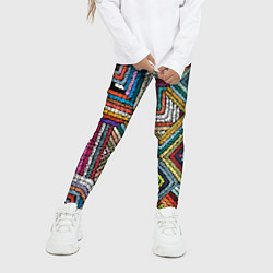 Леггинсы для девочки Этнический орнамент вышивка, цвет: 3D-принт — фото 2