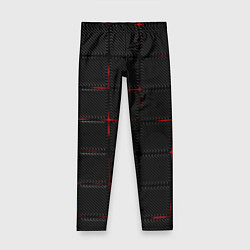 Леггинсы для девочки 3D Плиты Red & Black, цвет: 3D-принт