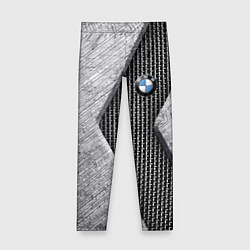 Леггинсы для девочки BMW - emblem - metal - texture, цвет: 3D-принт