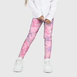 Леггинсы для девочки Лошади на розовом фоне, цвет: 3D-принт — фото 2