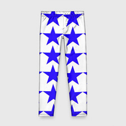 Леггинсы для девочки Синие звёзды на белом фоне, цвет: 3D-принт