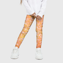 Леггинсы для девочки Оранжевая пиксель абстракция, цвет: 3D-принт — фото 2