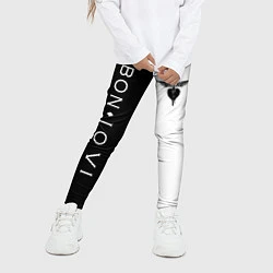 Леггинсы для девочки BON JOVI BLACK WHITE, цвет: 3D-принт — фото 2