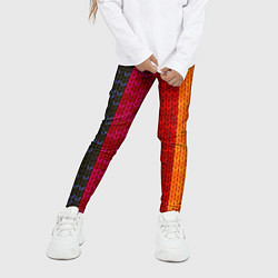 Леггинсы для девочки Вязаная радуга, цвет: 3D-принт — фото 2