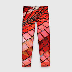 Леггинсы для девочки Красная спартаковская чешуя, цвет: 3D-принт