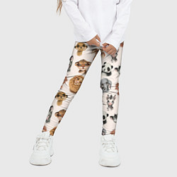 Леггинсы для девочки Милые дикие животные, цвет: 3D-принт — фото 2