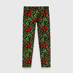 Детские легинсы Земляника и Ромашки хохлома