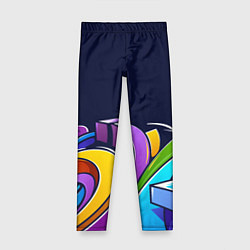 Леггинсы для девочки Цветное граффити, цвет: 3D-принт