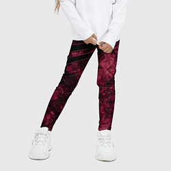 Леггинсы для девочки Мраморный бордовый текстурированный узор, цвет: 3D-принт — фото 2
