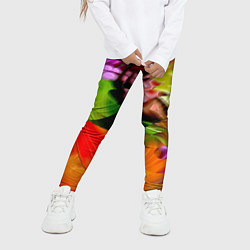 Леггинсы для девочки Разноцветная абстрактная композиция Лето Multi-col, цвет: 3D-принт — фото 2