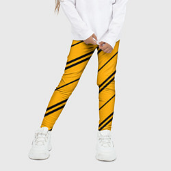 Леггинсы для девочки Полосы желтые черные, цвет: 3D-принт — фото 2