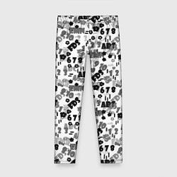 Леггинсы для девочки Black and white alphabet and numbers, цвет: 3D-принт