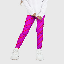 Леггинсы для девочки Розовый и фиолетовые линии, цвет: 3D-принт — фото 2