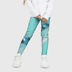 Леггинсы для девочки Голубая геометрическая абстракция Круги и сферы Го, цвет: 3D-принт — фото 2