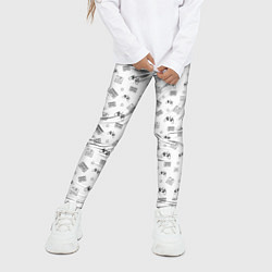 Леггинсы для девочки 90s pattern on white, цвет: 3D-принт — фото 2