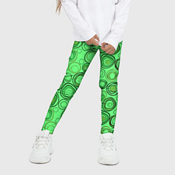 Леггинсы для девочки Ярко-зеленый неоновый абстрактный узор, цвет: 3D-принт — фото 2