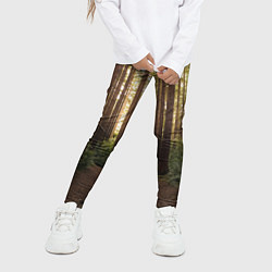 Леггинсы для девочки Дневной лес, деревья и свет, цвет: 3D-принт — фото 2