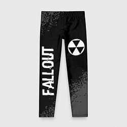 Леггинсы для девочки Fallout glitch на темном фоне: надпись, символ, цвет: 3D-принт