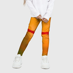 Леггинсы для девочки Оранжевый туман и красная краска, цвет: 3D-принт — фото 2