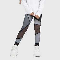 Леггинсы для девочки Металлическая геометрическая броня, цвет: 3D-принт — фото 2