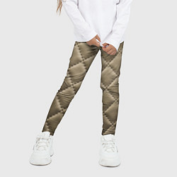 Леггинсы для девочки Стёганая кожа - fashion texture, цвет: 3D-принт — фото 2