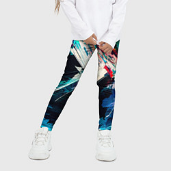 Леггинсы для девочки Разноцветные мазки краски, цвет: 3D-принт — фото 2