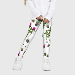 Леггинсы для девочки Клевер и пчёлки - паттерн, цвет: 3D-принт — фото 2