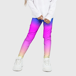 Леггинсы для девочки Неоновые краски космоса, цвет: 3D-принт — фото 2