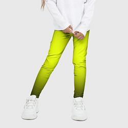 Леггинсы для девочки Кислотный желтый с градиентом, цвет: 3D-принт — фото 2