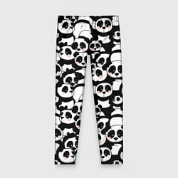 Леггинсы для девочки Чёрно-белые панды, цвет: 3D-принт
