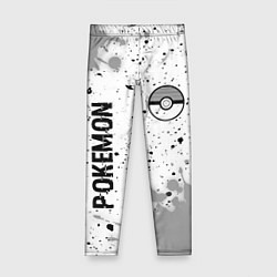 Леггинсы для девочки Pokemon glitch на светлом фоне: надпись, символ, цвет: 3D-принт