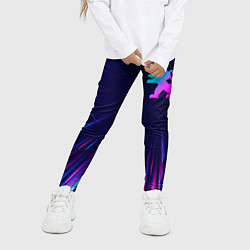 Леггинсы для девочки Peugeot neon speed lines, цвет: 3D-принт — фото 2