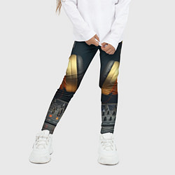 Леггинсы для девочки Золотые наушники, цвет: 3D-принт — фото 2