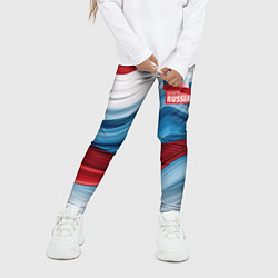 Леггинсы для девочки Флаг России абстракт, цвет: 3D-принт — фото 2