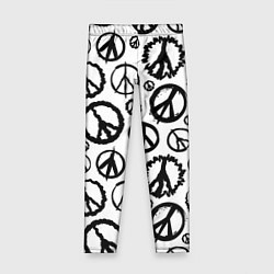 Леггинсы для девочки Many peace logo, цвет: 3D-принт