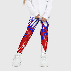 Леггинсы для девочки Лучи - белый синий красный - Хуф и Ся, цвет: 3D-принт — фото 2