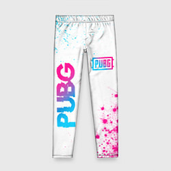 Леггинсы для девочки PUBG neon gradient style: надпись, символ, цвет: 3D-принт