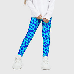 Леггинсы для девочки Логотип Барби - синий паттерн, цвет: 3D-принт — фото 2
